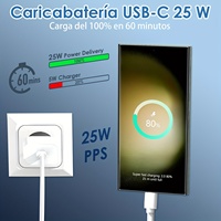 Adaptor Pengisian Daya Super Cepat 25W Colokan EU USB-C PD PPS untuk Laptop, Ponsel, Tablet (iPhone/ S24/S23)