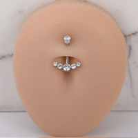 Vente en gros de bijoux de piercing pour femmes de haute qualité et personnalisés, anneau de nombril en acier inoxydable oxydé à filetage interne