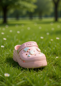 Sandali Zoccoli per Bambini con Spille Animate, Taglia 18, per Ragazze, Rosa, Scarpe Slip-On in EVA - Product Image 2