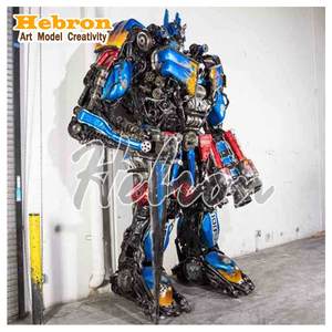 ประติมากรรมตัวละครมาร์เวลออพติมัสไพรม์ขนาดเท่าคนจริง ทำจากโลหะสำหรับตกแต่งสวนภายนอก สไตล์วินเทจสตีมพังก์ รูปปั้นหุ่นยนต์ซูเปอร์ฮีโร่ขนาดใหญ่ - Product Image 4