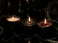 Ensemble de bougies parfumées de luxe noires, bougies d'aromathérapie en cire de soja dans un élégant coffret cadeau noir pour mariage et décoration de la maison