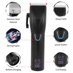 Machine à raser professionnelle affichage LCD homme tondeuse à cheveux sans fil 2 pièces ensemble de toilettage pour hommes salon de coiffure - Product Image 3
