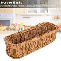 Panier de rangement en rotin PP lavable avec poignée, plateau de service en osier de qualité alimentaire pour restaurant et cuisine, certifié LFGB