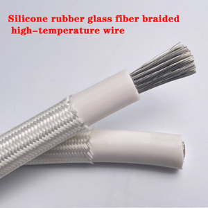 200 ℃   <span class=keywords><strong>Fil</strong></span> tressé en caoutchouc de silicone et fibre de verre pour la connexion d'équipements électriques à haute température, tels que les fours et les radiateurs - Product Image 1