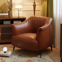 Fauteuil de loisirs ergonomique et durable pour une personne, style rétro, en cuir haut de gamme, pour la maison, la chambre, le salon, la réception d'hôtel
