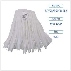 Boardwalk BWKBW2020 # 20 Mopas de Rayón/Poliéster No Tejidas con Borde Cortado, Blancas - 12/Caja - Product Image 3