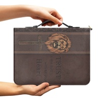 Étui de transport de luxe en cuir PU grande taille à motif floral pour Bible, avec poches, impression/logo personnalisé, vente en gros, housse durable, pour femme, en coton, pour voyage