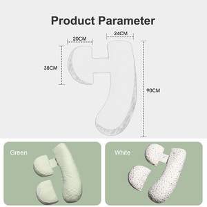 Almohada de <span class=keywords><strong>Embarazo</strong></span> en Forma de U de Algodón Suave Personalizada OEM, Almohada de Maternidad con Soporte Corporal y Funda Desmontable y Ajustable - Product Image 2