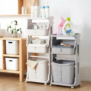 사각형 서 유형 욕실 의류 주최자 3 타이어/2 타이어 세탁 바구니 가격 - Product Image 1