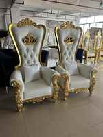 Chaises de trône royales traditionnelles en bois massif de luxe pour la maison, le bureau et le salon