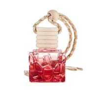 Flacon diffuseur de parfum en verre transparent de 8 ml, rond, personnalisé, imprimé à l'écran, pour voiture, avec bouchon à vis