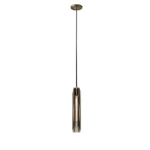 Lustre moderne en cristal K9 de luxe en cuivre, design minimaliste, pour bar, <span class=keywords><strong>comptoir</strong></span>, chevet, restaurant, verre fumé gris, luminaire suspendu - Product Image 6