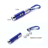 Mini pointeur laser multifonction 3 en 1, lampe torche UV LED, porte-clés mousqueton pour le travail et le camping