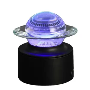 3d Laser Gegraveerde Ruimtevaartuig Vliegende Schotel Lamp Kristal Ufo Nachtlampje Voor Kerstfeest Verjaardag Verrassingsgeschenken