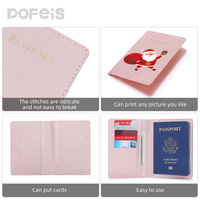 Dompet Paspor Kulit PU Saffiano Cross Grain dengan Logo Custom, Penutup Paspor Perjalanan, Tempat Kartu