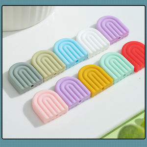 Prix d'usine DIY Perles focales arc-en-ciel en silicone souple de qualité alimentaire pour accessoires d'<span class=keywords><strong>arche</strong></span> de jouets de dentition et de sucettes pour bébé - Product Image 3