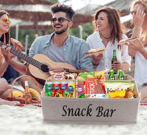 Lightweight <b>Snack</b> <b>Bar</b> Station Organizer Trapezoid Fabric <b>Snack</b> Bin with Side Handles - Product Image 6