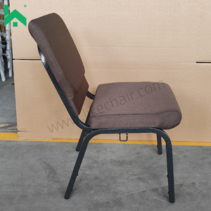 Chaises empilables modernes et populaires pour églises et théâtres, confortables, en tissu, avec pieds en métal, écologiques, durables, vente en gros pour salles à manger et églises - Product Image 3