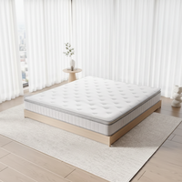 Matelas à ressorts moderne Queen Size, fermeté douce et durable, épaisseur 20 cm, conception compressée sous vide et enroulable pour usage domestique et hôtelier