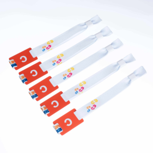 Personalized LOGO QR <strong>Code</strong> Reusable Thermal Transfer Print Custom RFID Wristband Bracelet Woven Event Fabric Bracelets with Lock - Product Image 1