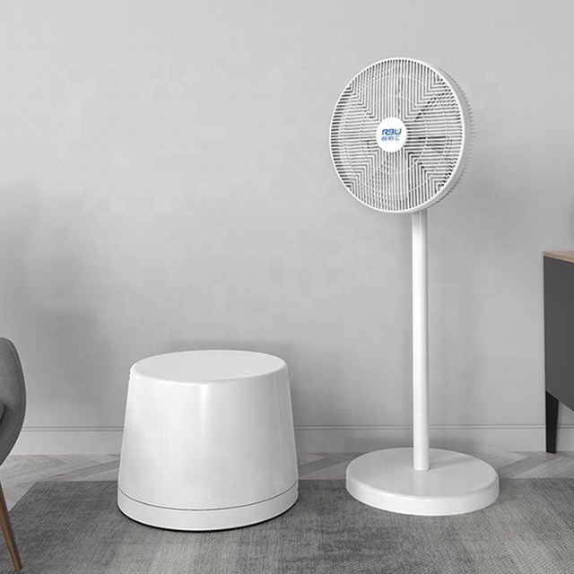 Easy Storage Adjustable Height DC 12V Smart Portable Electric Standing Fan with WiFi Digital Remote Control