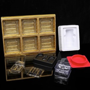 ถาดใส่เครื่องสำอางสำหรับสัตว์เลี้ยง พร้อมแผ่นรองกำมะหยี่ PVC ลายตารางโปร่งใส สำหรับบรรจุภัณฑ์ทางการแพทย์และความงาม JY 002 - Product Image 1