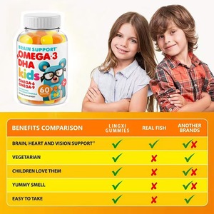 Xuyên biên giới xuất khẩu nóng bán trẻ em của tăng trưởng + <span class=keywords><strong>Omega</strong></span> <span class=keywords><strong>3</strong></span> DNA 60 Gummies nguồn nhà máy - Product Image 3