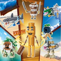 AI Overseas Mountain Sea Sutra Animal Stick Man Tungtungsahur Banana Monkey Abstract Shark Jouet de construction en plastique ABS Cadeau pour