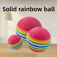 Balle à mâcher en mousse EVA colorée arc-en-ciel pour chat et petit chien