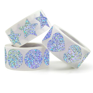 Haute qualité vente chaude à gratter argent rond papeterie autocollants adhésifs étiquettes de rouleau coloré pour utilisation artisanale de bougie - Product Image 1