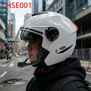 LXG, Casco Aperto da Moto con Visiera Antigraffio e Imbottitura Morbida, Cinturino Regolabile per il Mento, Scenografia Montagna in Distanza HSE001 - Product Image 3