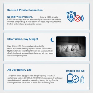 Caméra de surveillance pour bébé au design adorable, connexion sans fil privée, minuteur <span class=keywords><strong>d</strong></span>'alimentation et fonction de vision nocturne automatique - Product Image 6