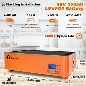 <b>48V</b> 150Ah Stackable Deep Cycle Rechargeable <b>Battery</b> 6000+ Life Cycles & 10-Year Built-in BMS - Product Image 1