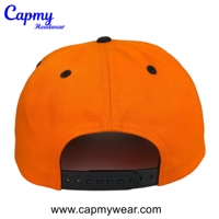 Casquette de baseball brodée sur mesure bicolore orange et noir, modèle designer Gorras ajusté à 5 panneaux pour homme, vente en gros