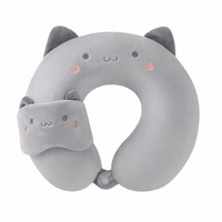 Oreiller de voyage ergonomique en mousse à mémoire de forme en forme de U avec logo, support cervical 360°, respirant et ultra-doux en Spandex, pour le transport transfrontalier
