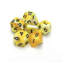 Набор миниатюрных полимерных многогранных кубиков для DND и RPG игр, 7 штук, бежевый цвет, с острыми краями
