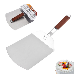 Spatule à pizza en acier inoxydable antiadhésive pour la cuisson artisanale du pain, avec manche en bois pliable, vente en gros - Product Image 4