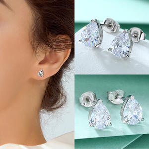 Anillo de corona en forma de V, anillo de cola femenina, pendientes de circón en forma de pera, colgante de gota, collar, conjunto de joyería - Product Image 5