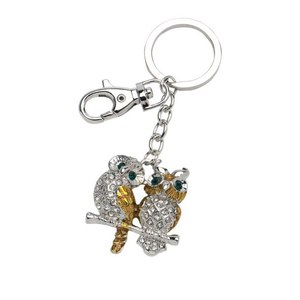 Portachiavi con Moschettone a Forma di Gufo in Cristallo - Product Image 1