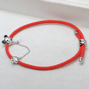 Pulsera de Perlas de Ratón del Zodiaco de Plata de Ley S925 Hecha a Mano con Cuerda Roja, Accesorios de Moda con Dijes 2995 - Product Image 2