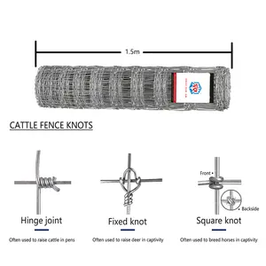 Prezzo di fabbrica personalizzabile zincato nodo fisso 1/1.2/1.5/1.8 altezza rete metallica fattoria recinzione bovini cervo cavallo bestiame recinzione