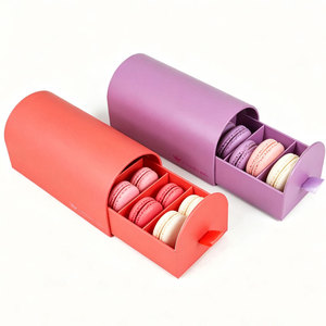 Boîte en carton personnalisée, imperméable, biodégradable, de qualité alimentaire, en forme d'arche, pour l'emballage de gâteaux, de macarons, de chocolats, boîte à tiroir en papier - Product Image 3