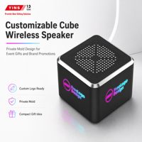 Haut-parleur audio sans fil en forme de cube LED RGB avec logo personnalisé pour les événements de lancement de produits, les cadeaux promotionnels et les kits cadeaux pour les médias
