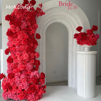 Arche florale de luxe professionnelle MoKtong en roses rouges artificielles pour décoration de mariage et événements