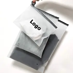 Eco friendly ziplock plastic bag garment clothes transparent packaging bag with zipper