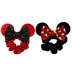 2022 vendita calda June Mini Scrunchies Ermaid topo con paillettes orecchio scintillante con fiocco di velluto Scrunchies cravatte per capelli - Product Image 3