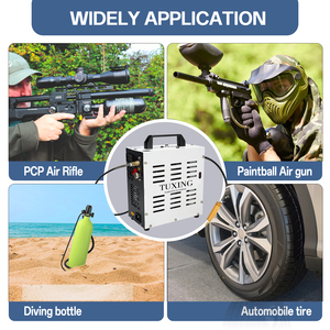 Máy nén khí <span class=keywords><strong>PCP</strong></span> không dầu TUXING, bán buôn nhà máy, 4500psi 300bar 220/110V 12V, dùng cho lặn biển, săn bắn ngoài trời, chơi paintball - Product Image 6