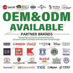 Bolso de lona de algodón para compras para mujer, Color sólido con estampado de logotipo degradado, cierre abierto para llevar a mano para promoción - Product Image 6