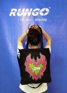 Bolsa de Mano Ecológica 100% Reutilizable de Algodón Marca <span class=keywords><strong>Rungo</strong></span> con Cierre de Cremallera, Impresión Personalizada por Transferencia de Calor, Bolsa de Hombro de Lona - Product Image 6