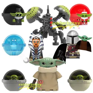 Hot Sale Movie Space Wars The Mandalorian & The Child Grogu Buzz Droid Ahsoka Building Block Figure Kids Educational Toy